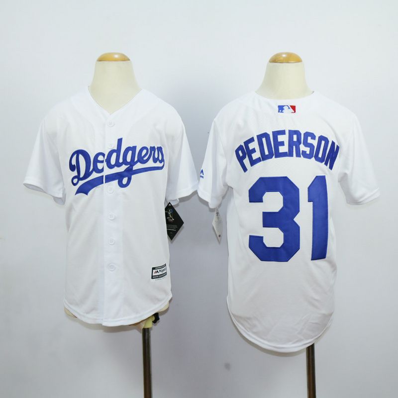Youth Los Angeles Dodgers #31 Pederson White MLB Jerseys->los angeles dodgers->MLB Jersey